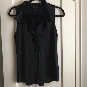 Black blouse with ruffle